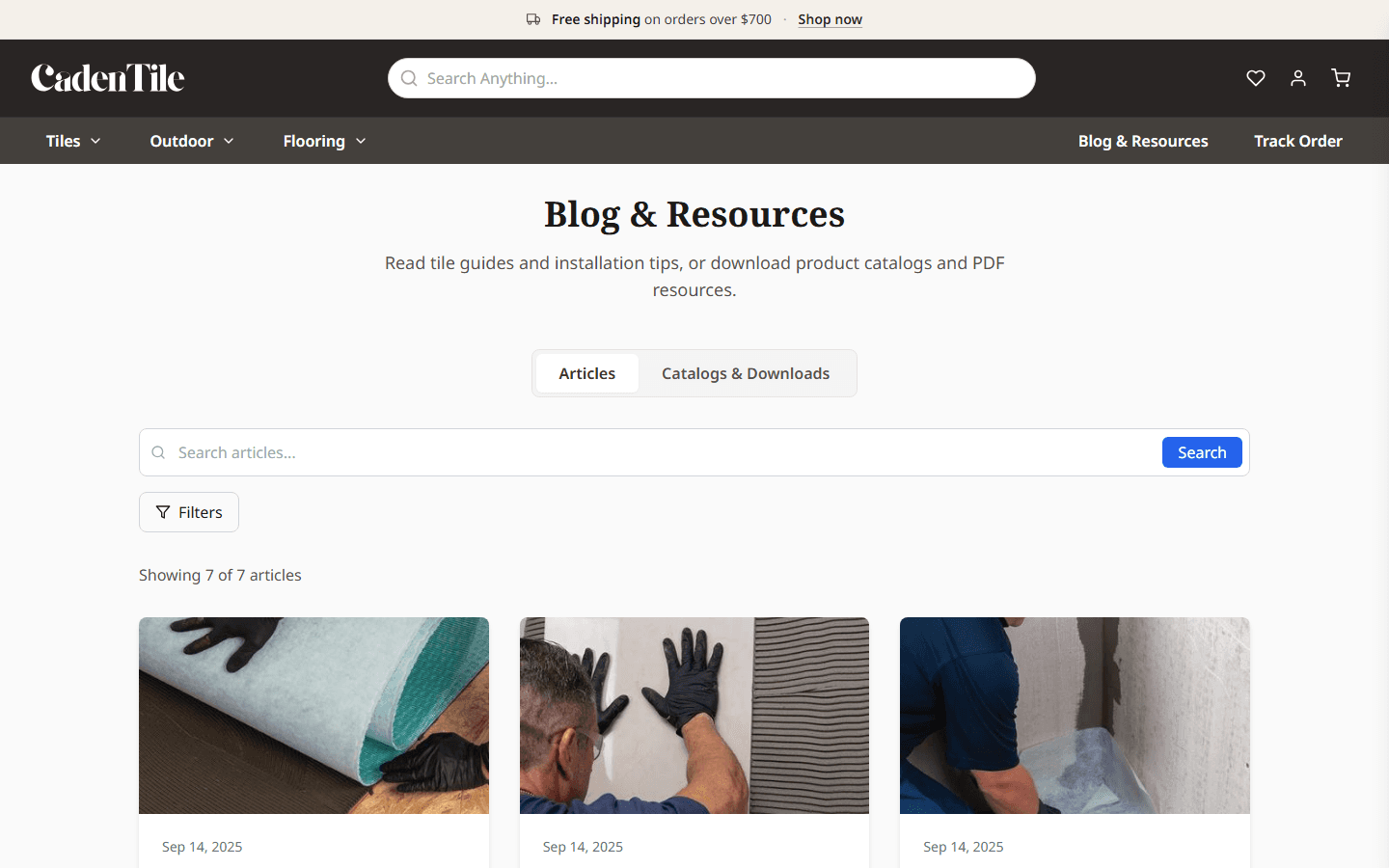 Caden Tile, Blog