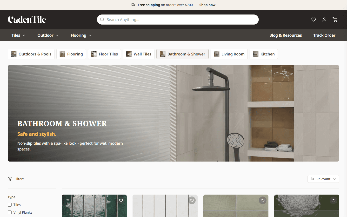 Caden Tile, Categories · Bathroom And Shower