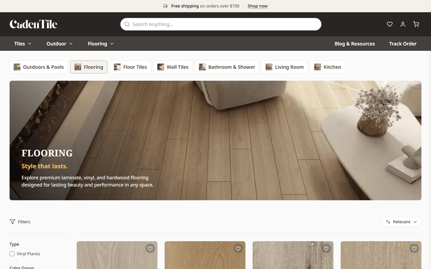 Caden Tile, Categories · Flooring