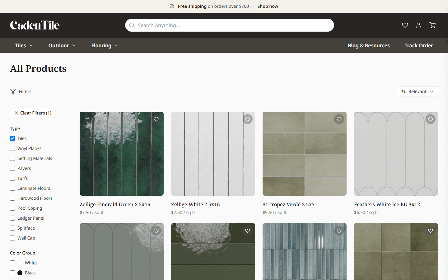 Caden Tile, Products