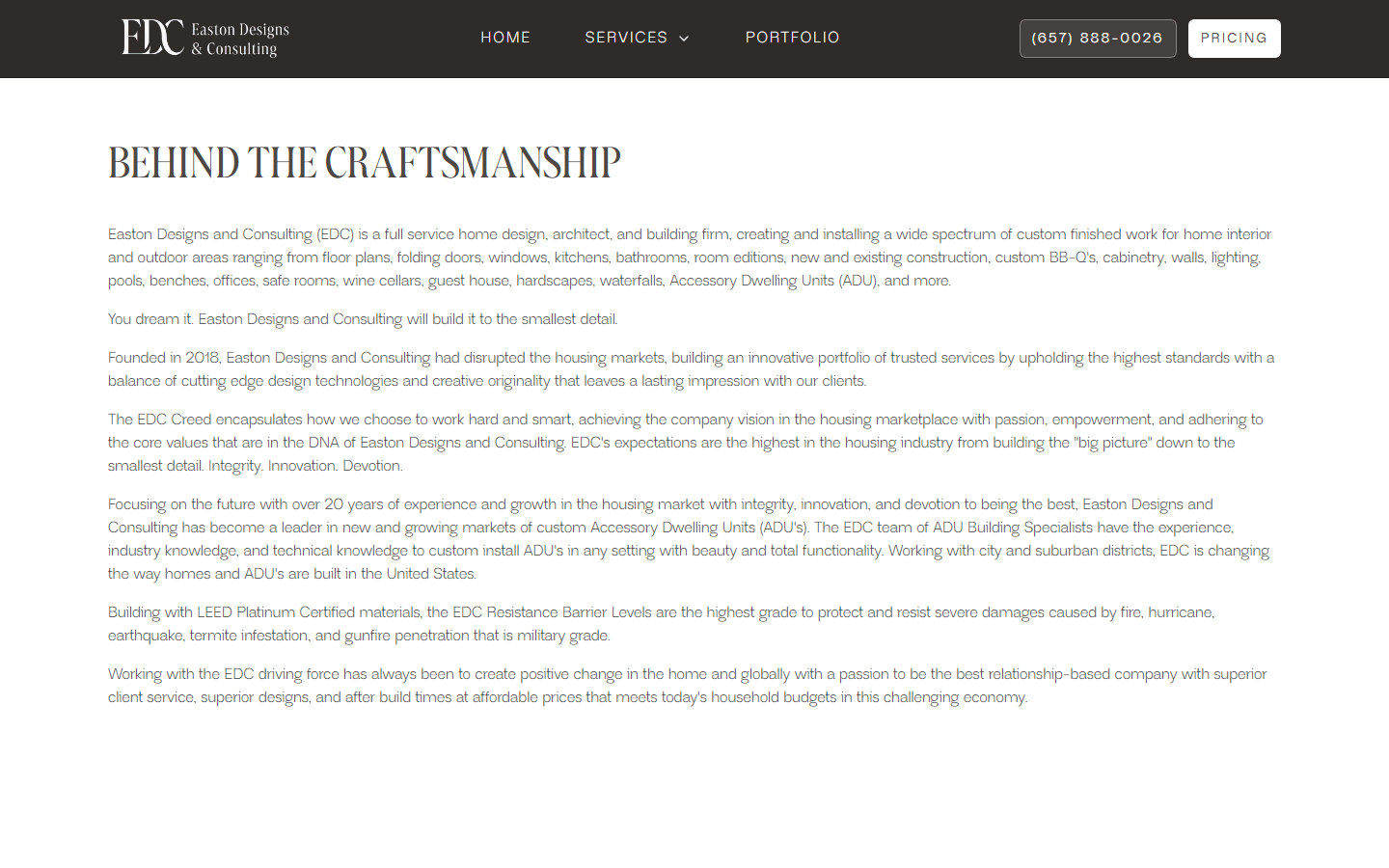 Easton Designs & Consulting, About