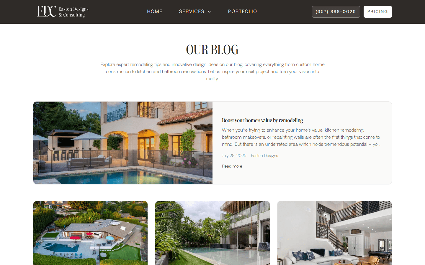 Easton Designs & Consulting, Blog