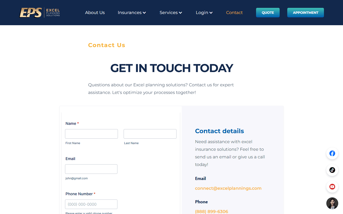 Excel Planning Solutions, Contact